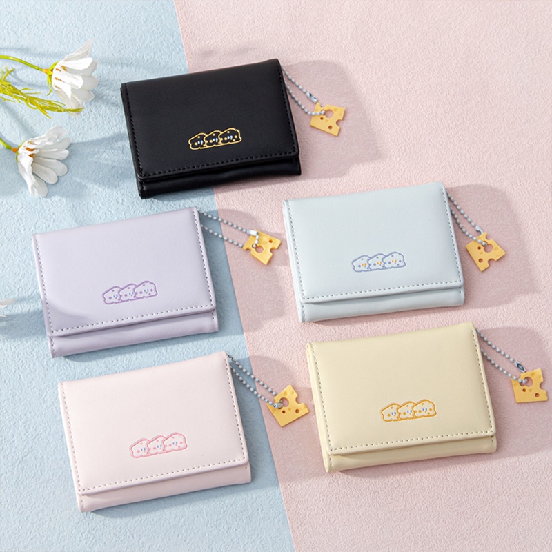 Ví Ngắn Dạng Gập Ba Thời Trang Ngọt Ngào Đáng Yêu Cho Nữ