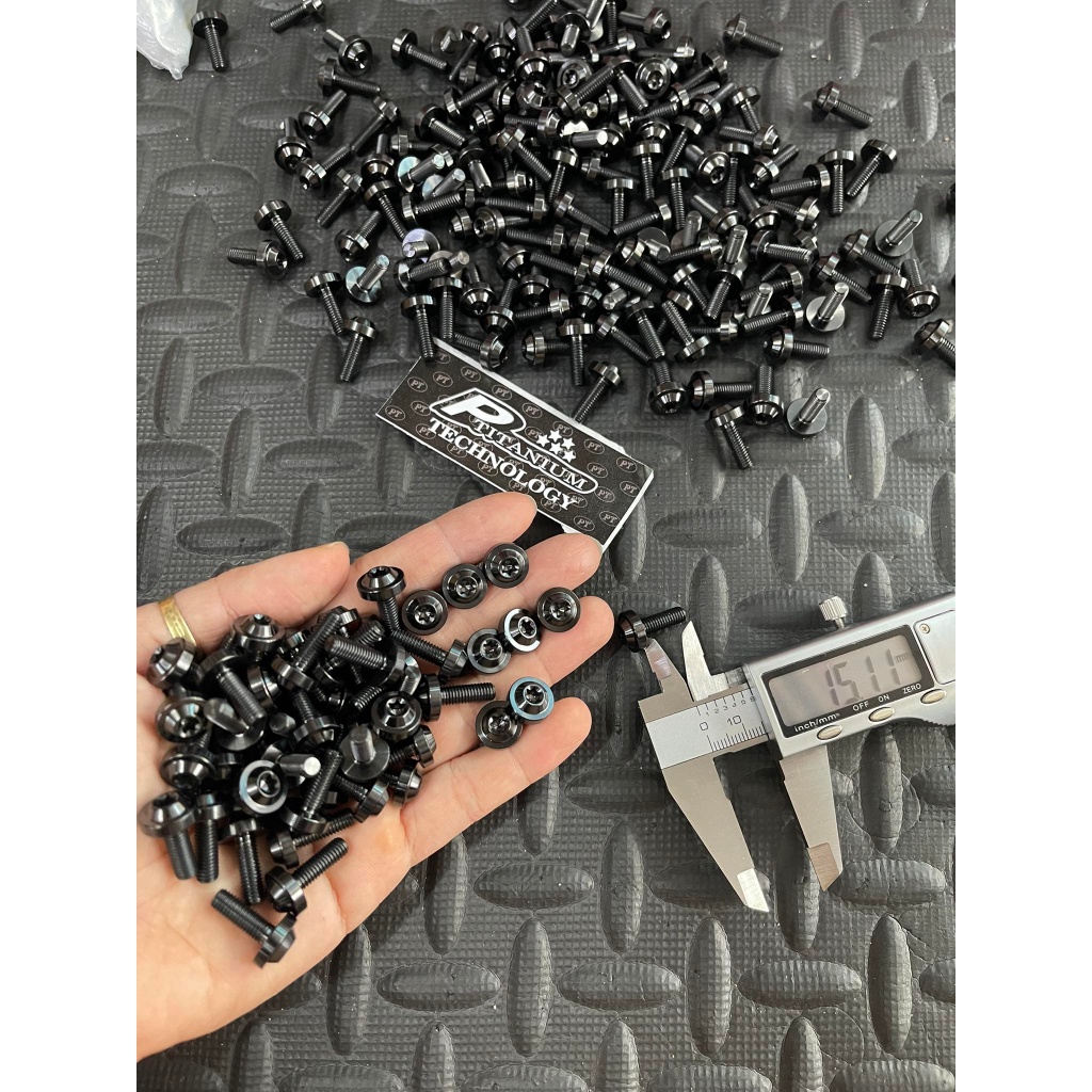 Ốc 5li15 dù nhỏ M5x15 h5d12 Titanium Đen bắt dàn áo hda , mô tô , Body Bolt Honda