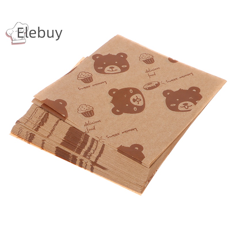 Bộ 100 Giấy Gói Bánh Mì sandwich Không Thấm Dầu