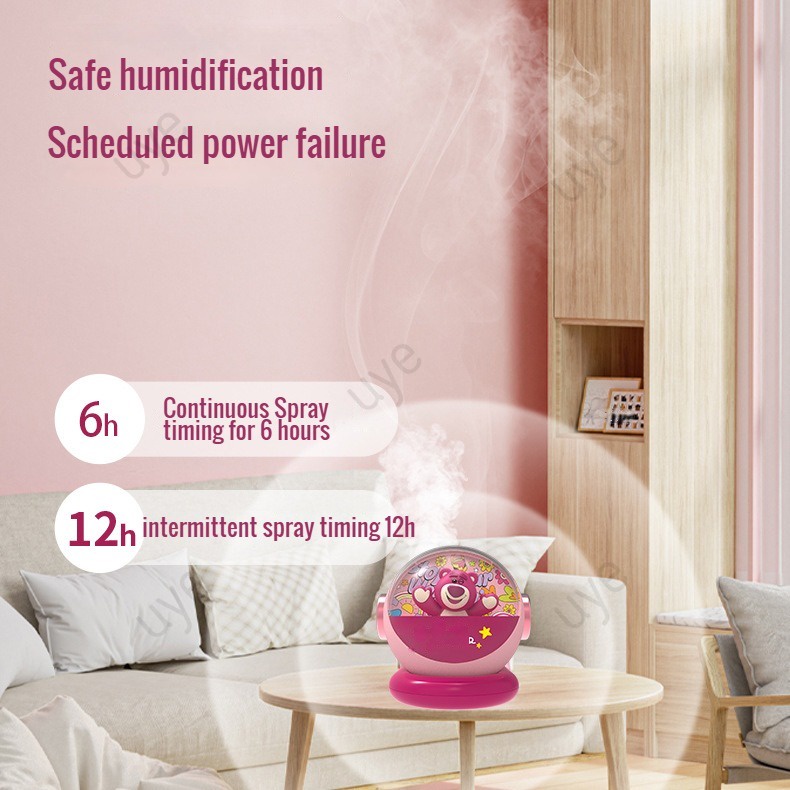 Máy Phun Sương Tạo Ẩm Không Dây Hình Gấu Và Dâu Tây Dễ Thương