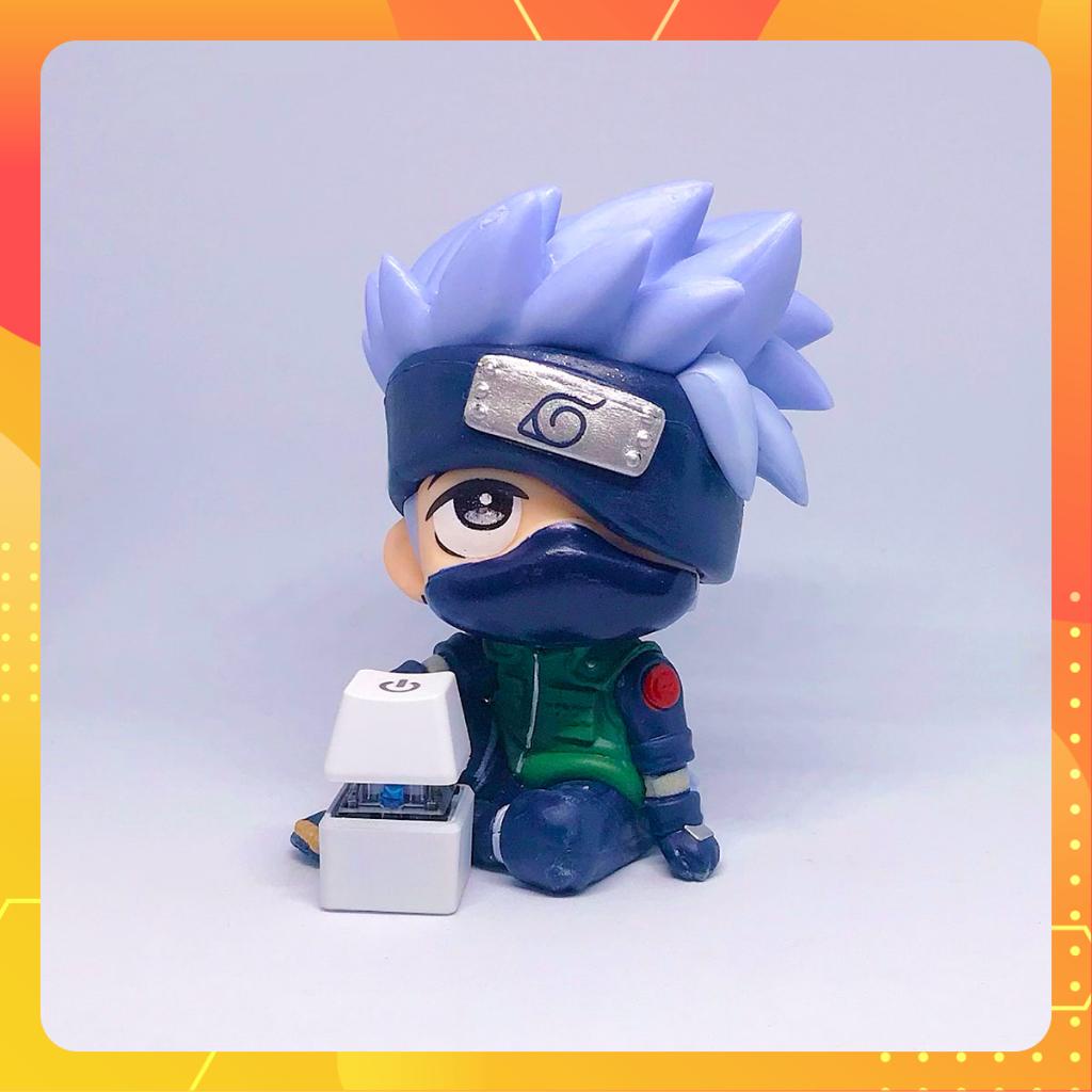 Nút bật nguồn máy tính trắng decor với mô hình 10cm Naruto, One Piece; công tắc blue switch dây nối 1.65m bật PC dễ hơn