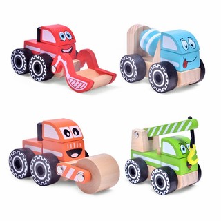 Acool đồ chơi trẻ em bằng gỗ kỹ thuật xe 4 mô hình máy xúc đồ chơi lắp ráp DIY