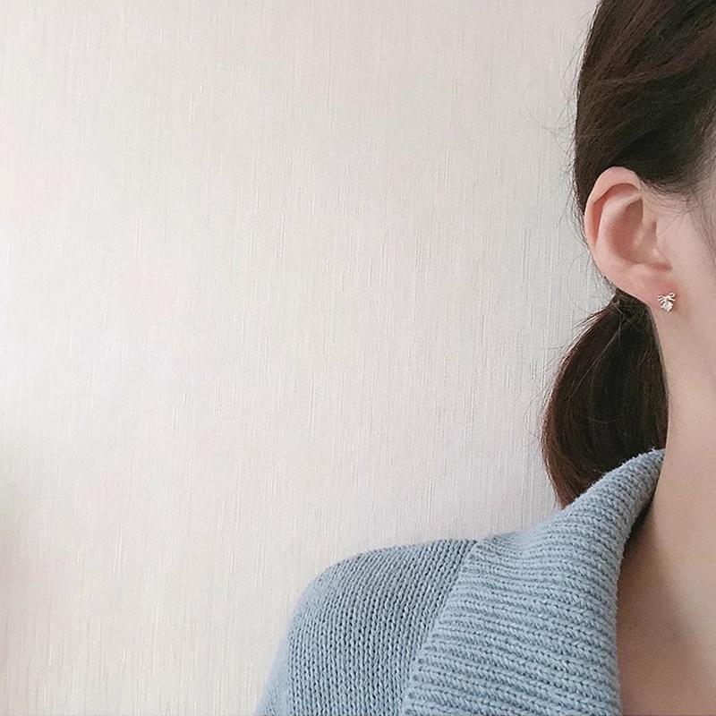 Bông Tai Mạ Vàng Hình Chiếc Nơ Đính Đá Pha Lê Thời Trang Cho Nữ