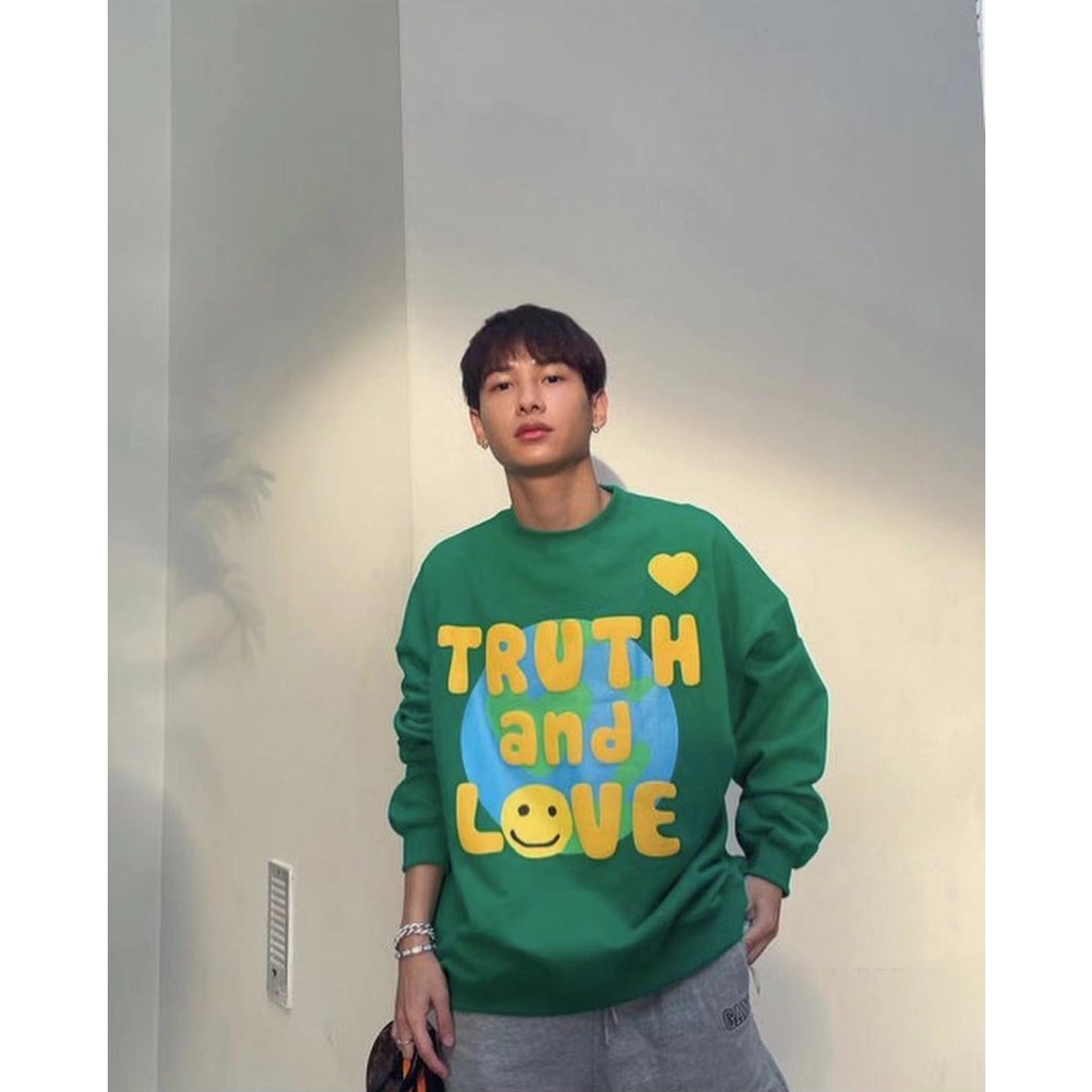 AZQR spot Korean style niche fashion NOKO smiley face foam letter printing round neck men's and women's autumn Terry sweater