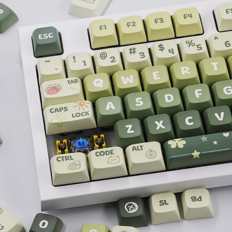 Run 133 Cái xda Bộ Nắp Phím Cơ Màu Xanh Lá Nhạt Cho Bàn Phím Cơ Nhuộm