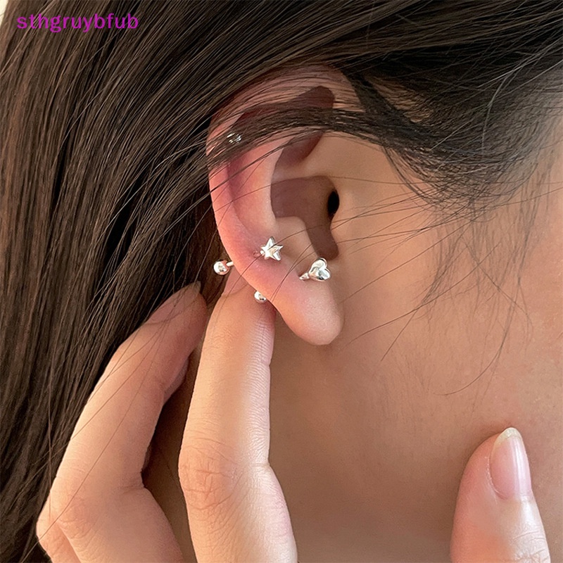 Sthb 1 Đôi Bông Tai Xỏ Lỗ Hình Ngôi Sao Trái Tim Trang Sức Làm Quà Tặng Cơ Thể Cho Nữ vn