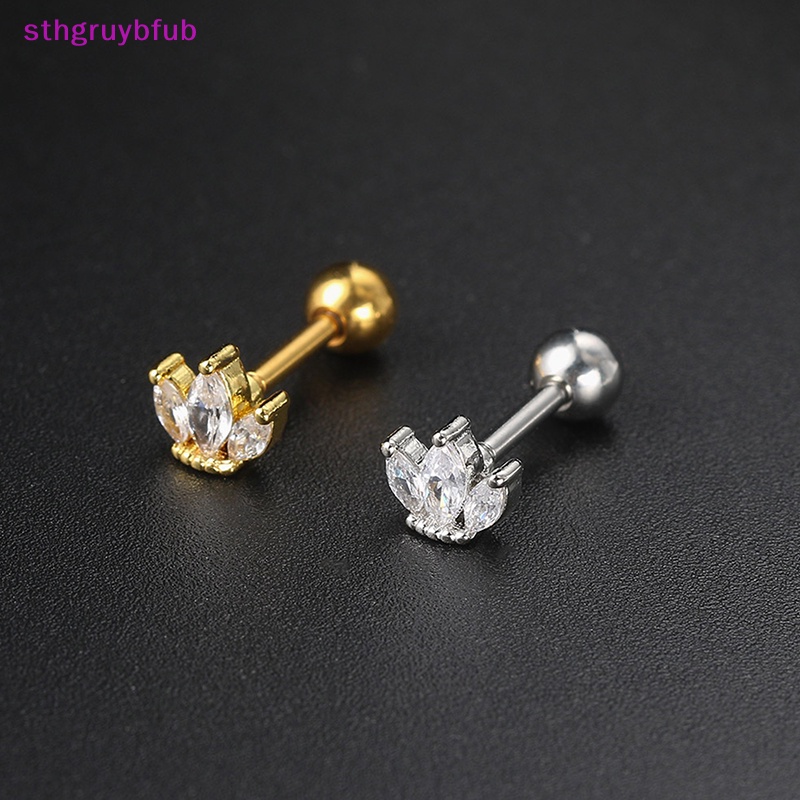 Sthb 1 Bông Tai Xương Xoắn Ốc Hình Học Đính Đá zircon Làm Quà Tặng Cho Bạn Gái vn