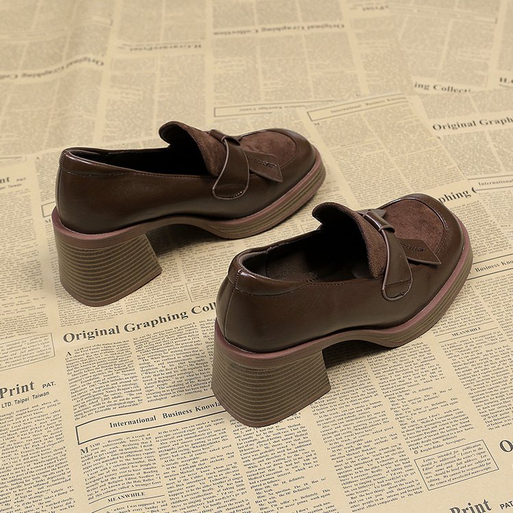 Giày Cao Gót Mũi Tròn Chống Thấm Nước Hợp Thời Trang