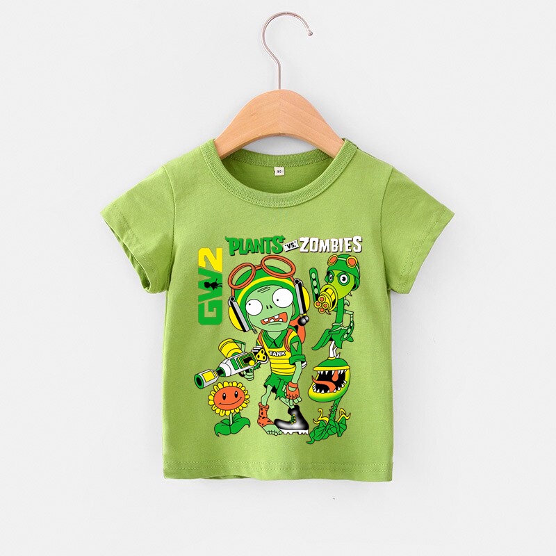 Áo thun trẻ em PLANT OF ZOMBIE ART 2, 8 màu áo, đầy đủ size có big size, áo thun cho bé Cotton, Màu khác nhắn shop