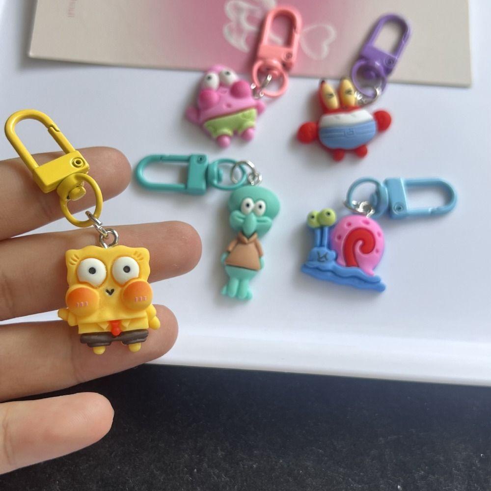 Mmluck spongebob Móc Chìa Khóa Xe Hơi Bằng resin Hình Nhân Vật Hoạt Hình patrick star Phong Cách kawaii