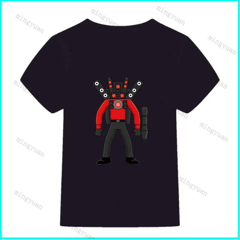 Mingyuan TITAN TV MAN step by step Skibidi Toilet Áo Thun Dáng Rộng Tay Ngắn Giản Dị Dành Cho Thanh Thiếu Niên