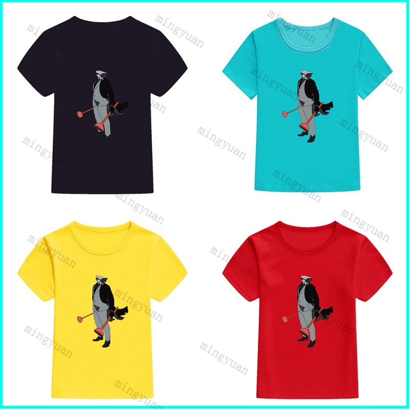 Áo Thun Tay Ngắn Dáng Rộng In Hình Mingyuan Pitman De Skibidi Toilet Cho Thanh Thiếu Niên