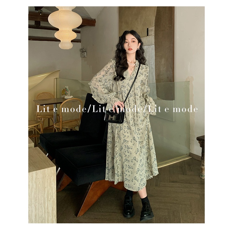 Đầm Hoa Dài Tay Thời Trang Sang Trọng Dành Cho Nữ 2023