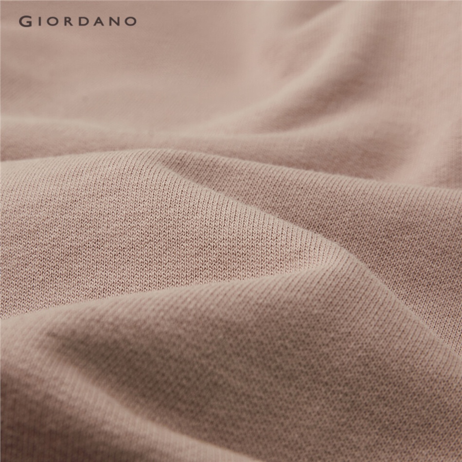 Quần short terry GIORDANO 05403325 dáng rộng vải cotton eo thun cho nữ