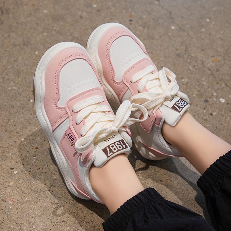 Giày Da Đế Bằng Cột Dây Thời Trang Cho Học Sinh