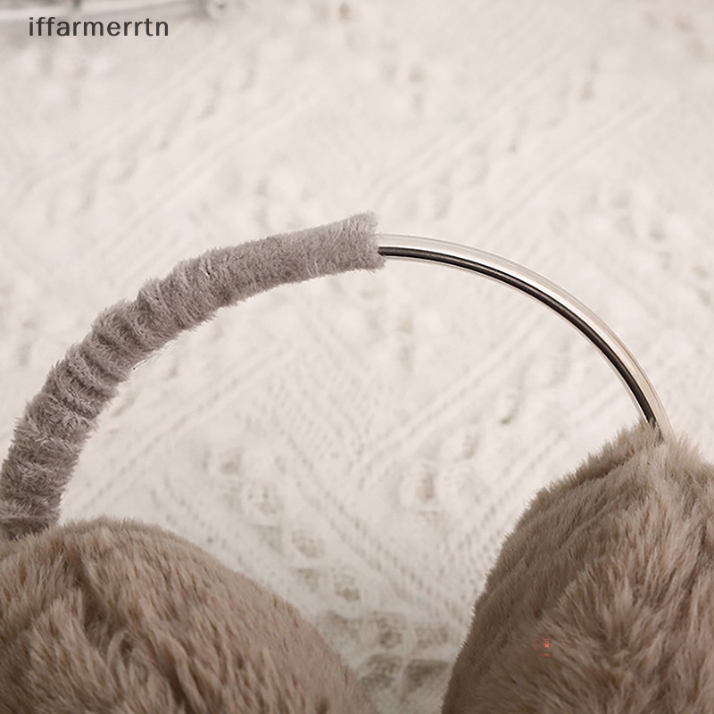 Chụp Tai Giữ Ấm Mùa Đông Màu Trơn Phủ Lông Mềm Mại Thời Trang