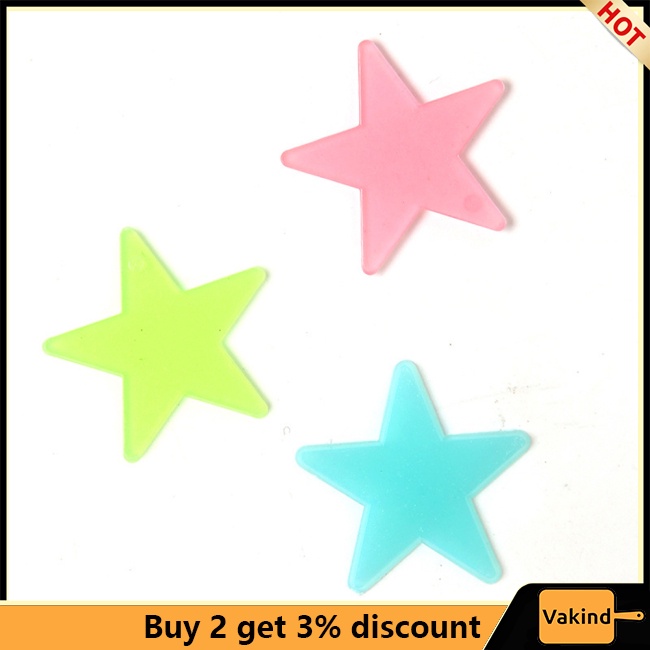Vakind Miếng Dán Tường Hình Ngôi Sao Dạ Quang 3cm / 4.6cm / 3.8cm