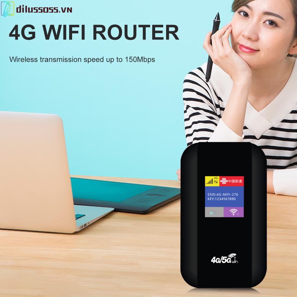 Máy Phát wifi 4g dilussoss.vn 150mbps Có Khe Thẻ sim 2100mah