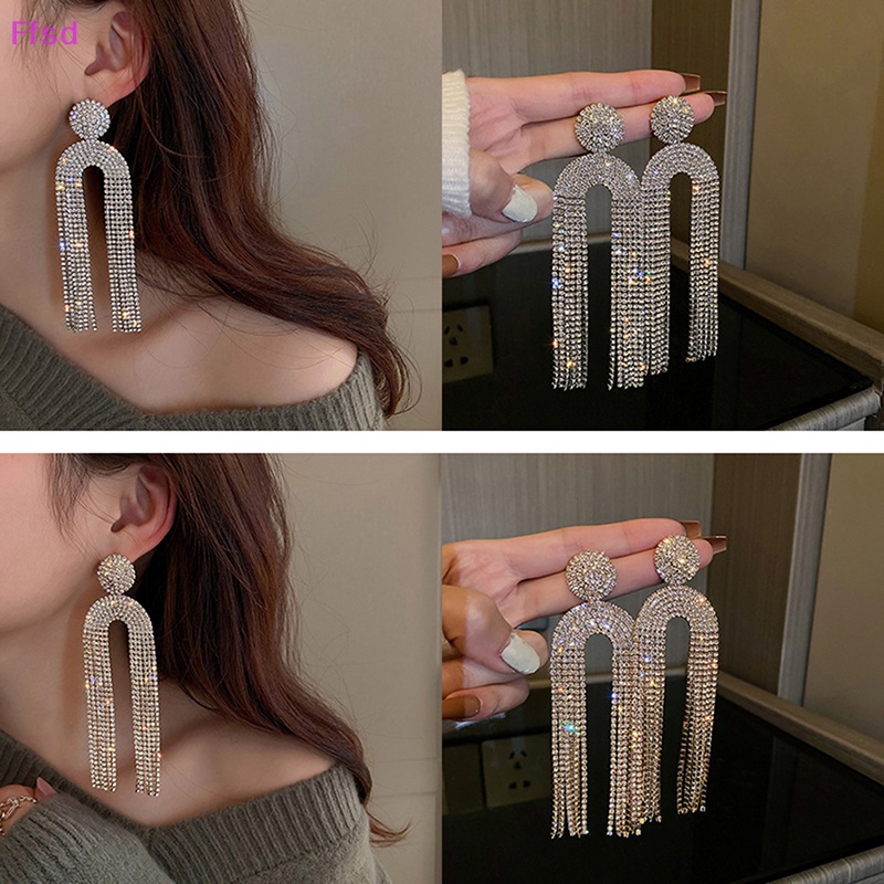 Bông Tai Bạc Dáng Dài Đính Đá Thời Trang Dành Cho Nữ