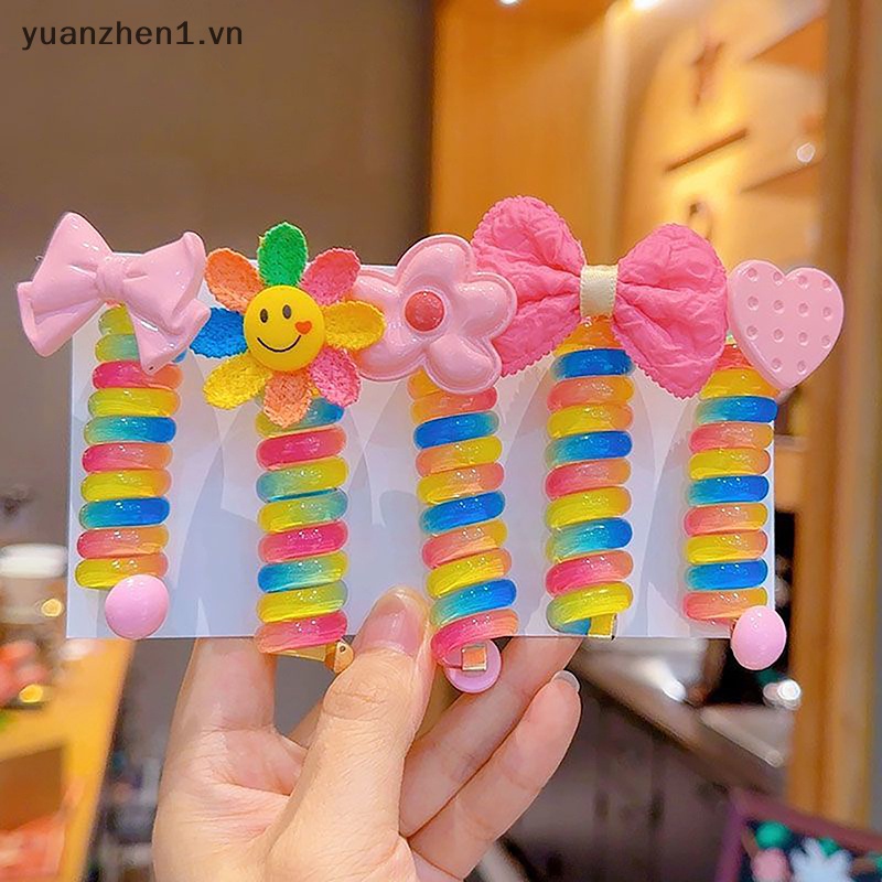 Dây Buộc Tóc Đuôi Ngựa Co Giãn Nhiều Màu Sắc Dễ Thương Cho Bé Gái vn