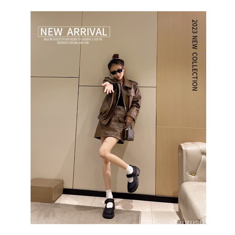 Giày mary jane Da Đế Dày Phong Cách Thời Trang retro Pháp 2023