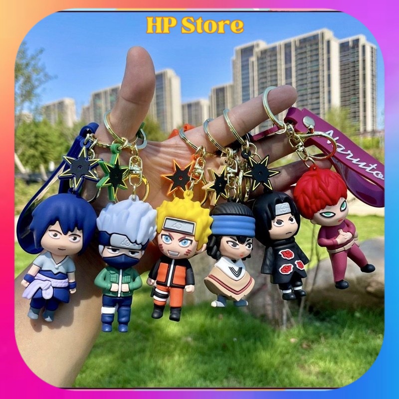 Móc chìa khoá Naruto Sasuke Kakashi Jijaiya Itachi Garaa Hinata Sakura hoạt hình Anime móc chìa khoá