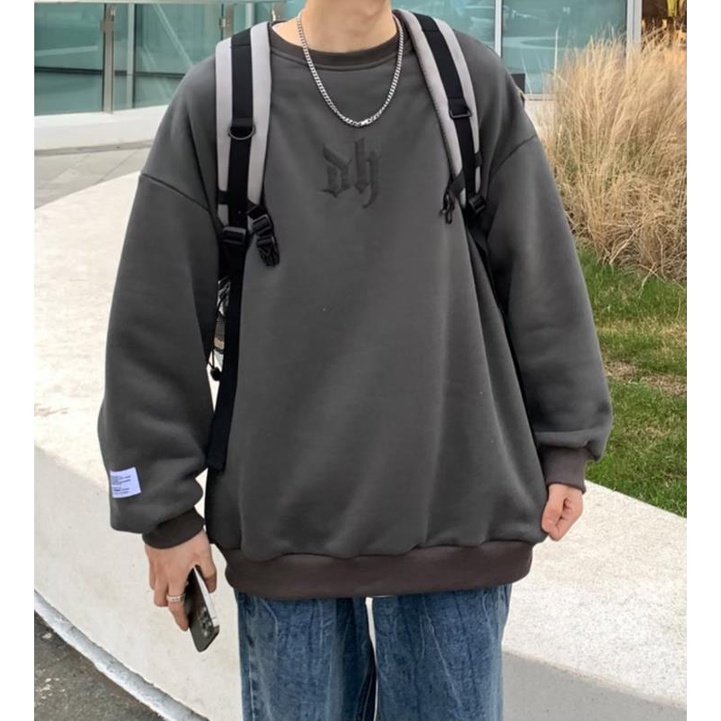 Áo sweater nam bigsize M-8XLÁo Sweater cotton Nhung Dày Dặn Tay Dài Cổ Tròn In Chữ Phong Cách Nhật Bản Thời Trang Mùa Thu Cho Nam Giới