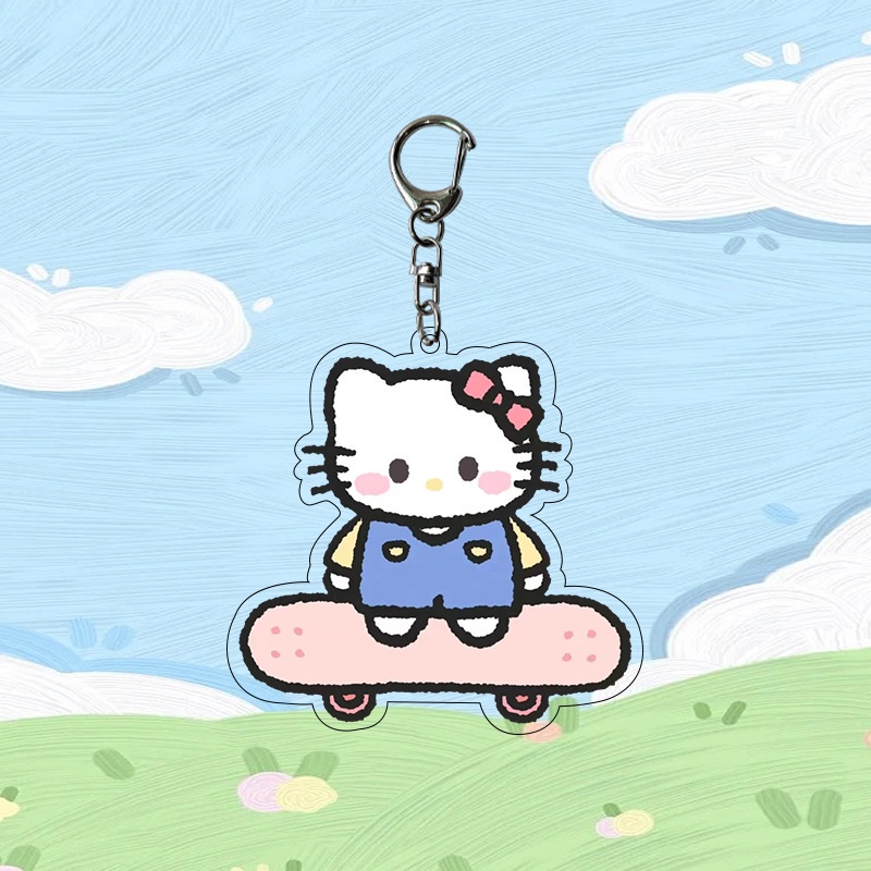 Móc Khóa Sanrio Hình Ván Trượt Sanrio Chất Liệu Acrylic