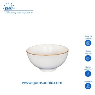 Bát chè 9.5 cm sứ viền vàng ohio