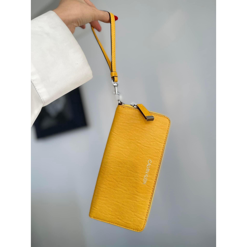 Ví chính hãng nữ Calvin Klein Da mềm cầm đã tay-SIZE 20x10 Chính Hãng