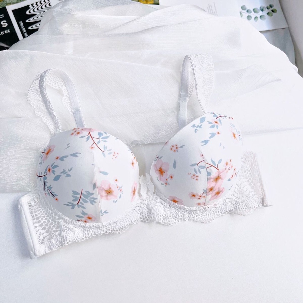 Áo Lót Nâng Ngực Họa Tiết Hoa Dễ Thương size 34-42