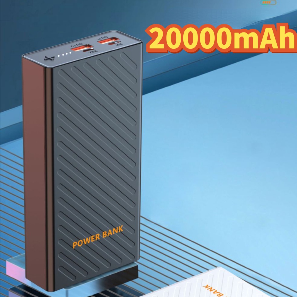 Sạc Dự Phòng 20000mAh 2 Output USB & 2 Input Micro/Type C - Bảo hành 12 tháng