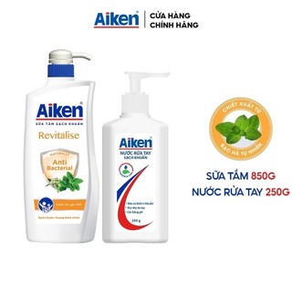 Sữa tắm Bạc Hà Aiken 850g tặng Nước rửa tay 250g