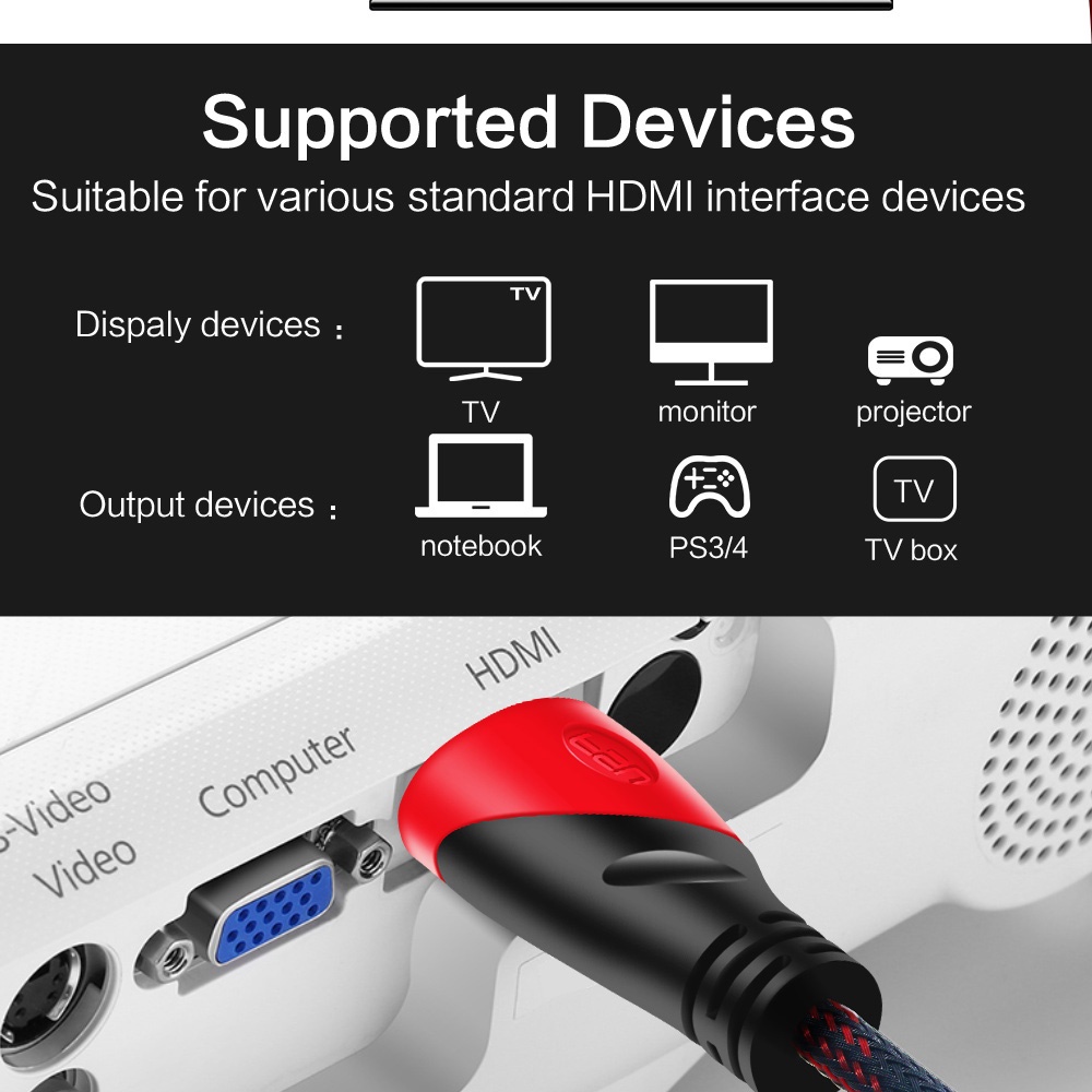 Cáp hdmi Mạ Vàng Và Đỏ 1080p 0.5m 1m 1.5m 2m 3m 5m 10m 15m