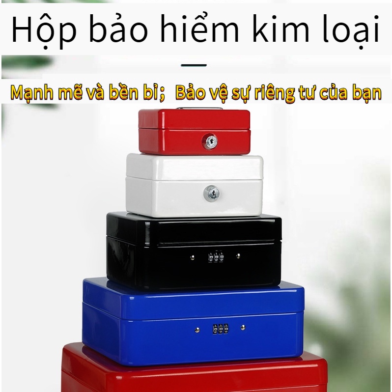 Hộp Thiếc Đựng Tiền Có Khóa Mật Khẩu An Toàn Tiện Dụng Két sắt mini Full Kim Loại, Tủ đựng tiền tiết kiệm giá tốt, tùy chọn màu