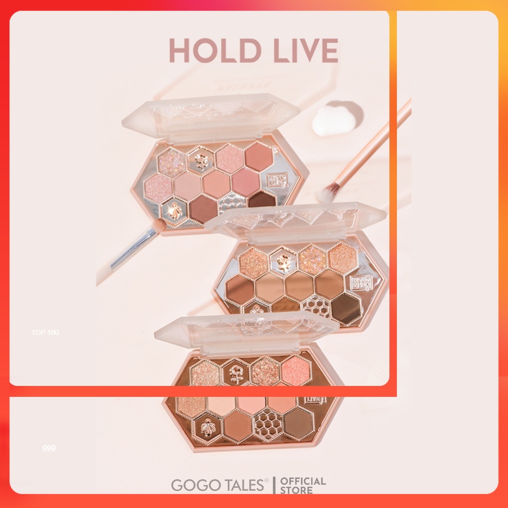 Phấn mắt nội địa trung Hold Live chính hãng Bảng mắt Chamm nhiều màu có nhũ chống thấm nước HoneyComb cao cấp HL506 .