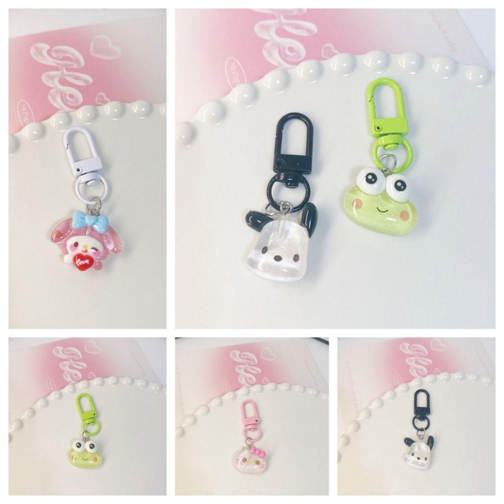 Móc Khóa Hình Mèo Trong Suốt Lấp Lánh Dễ Thương