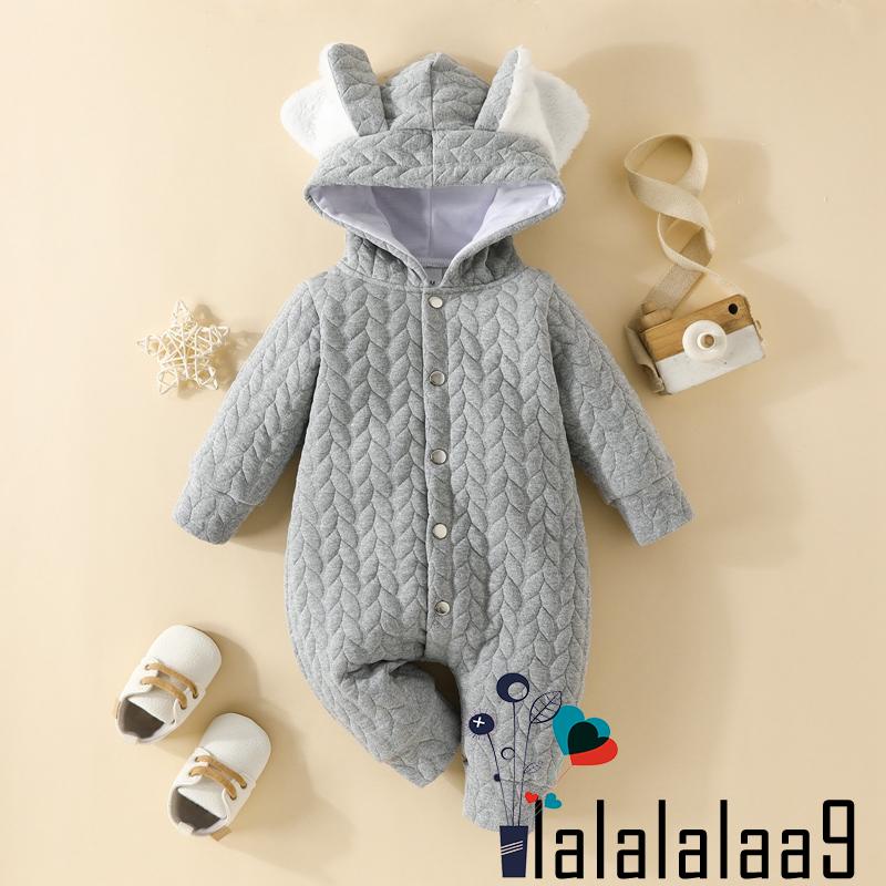 La- Áo Liền Quần Tay Dài Có Mũ Trùm Tai Thỏ Thời Trang Mùa Thu Cho Bé Trai Và Bé Gái