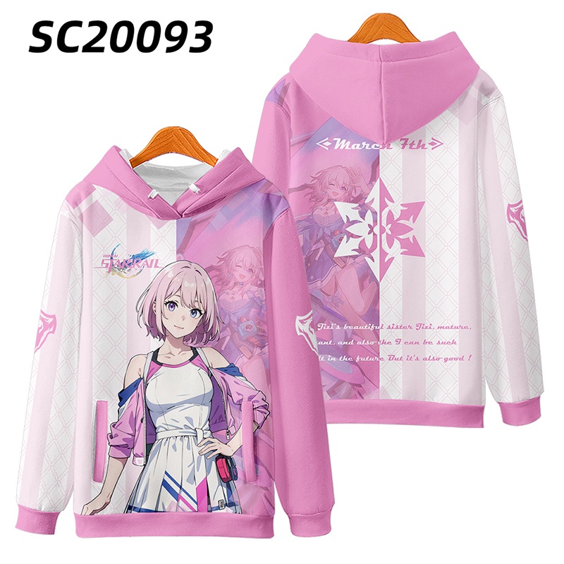 Áo hoodie Tay Dài oversize In Họa Tiết anime 3d Thời Trang Cho Nam Và Nữ march 7th casaul