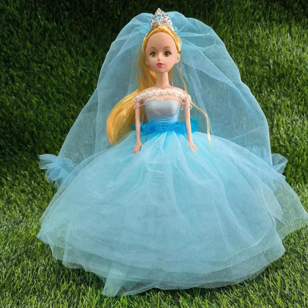 Dallas1 Đầm Cưới Cho Búp Bê bjd 30cm 30cm Bằng Nhựa Đính Kim Sa Ngôi Sao Màu Hồng