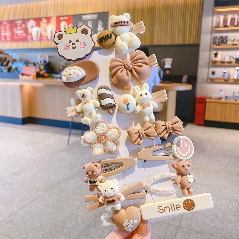 Set 14 Kẹp Tóc Hoa Dễ Thương Cho Bé Gái hb