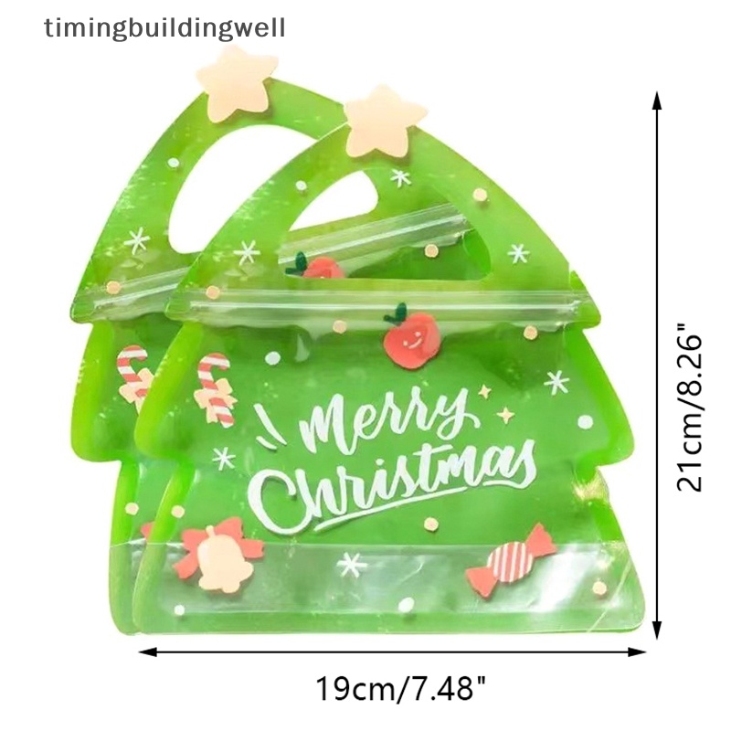 Twvn Set 10 Túi Zip Đựng Quà Giáng Sinh Bánh Kẹo Sô Cô La nougat Quà Tặng Cây Thông Noel qdd