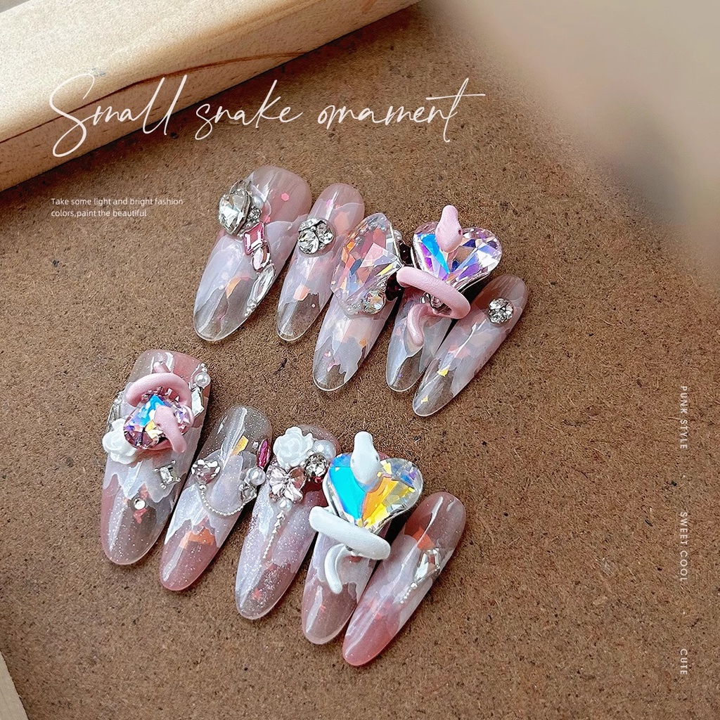 Charm Rắn Ôm Trái Tim Đủ Màu To Nhỏ HOT TREND 2023 | Trang Trí Móng Tay