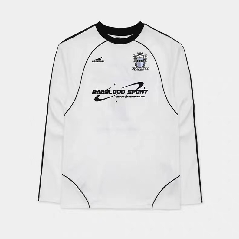 Áo Thun jersey Dáng Rộng Thêu Họa Tiết Công Nghiệp Hạng Nặng Phong Cách Hàn Quốc niche badblood Cho Nam Và Nữ