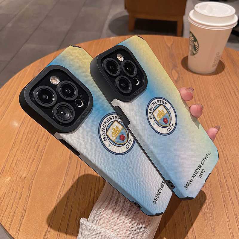 Mới Ốp Điện Thoại Màu gradient In logo Đội Bóng manchester city Độc Đáo Chống Rơi Cho iphone13promax / 11 / 12promax 13pro 14promax