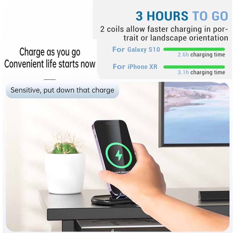 Đế Sạc Nhanh Không Dây 15w Cho iphone 13 12 11 pro max samsung s21 s20 Giá Đỡ