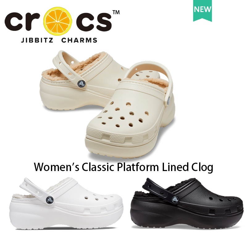 CROC WOMEN PLATFORM LINED CLOG Nhà Cổ Điển Cho Nữ dép bông#207938