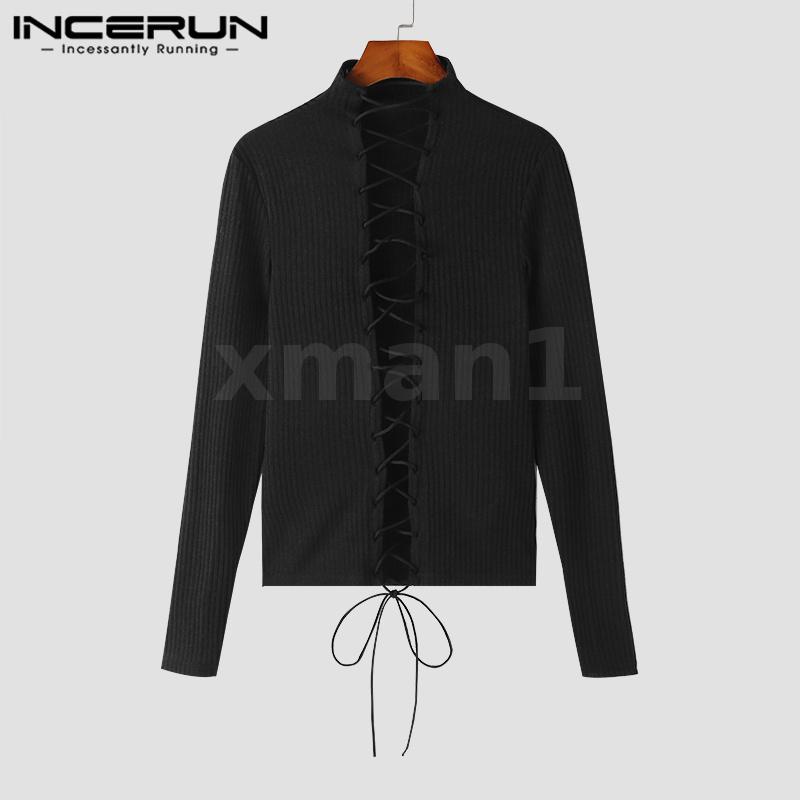 Xman Áo Thun Tay Dài Khoét Lỗ Hở Ngón Phối Dây Rút Phong Cách vintage Thời Trang Cho Nam