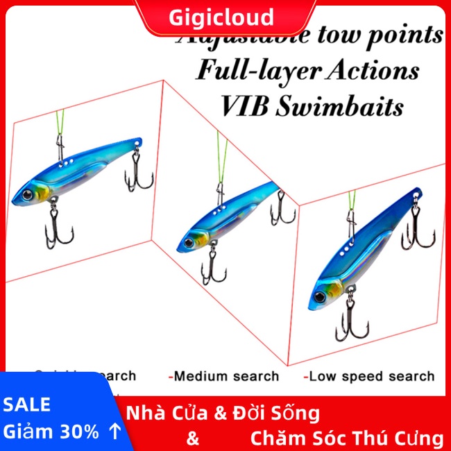 Gigicloud Mồi Câu Cá Nhân Tạo 3d Bằng Kim Loại Lấp Lánh