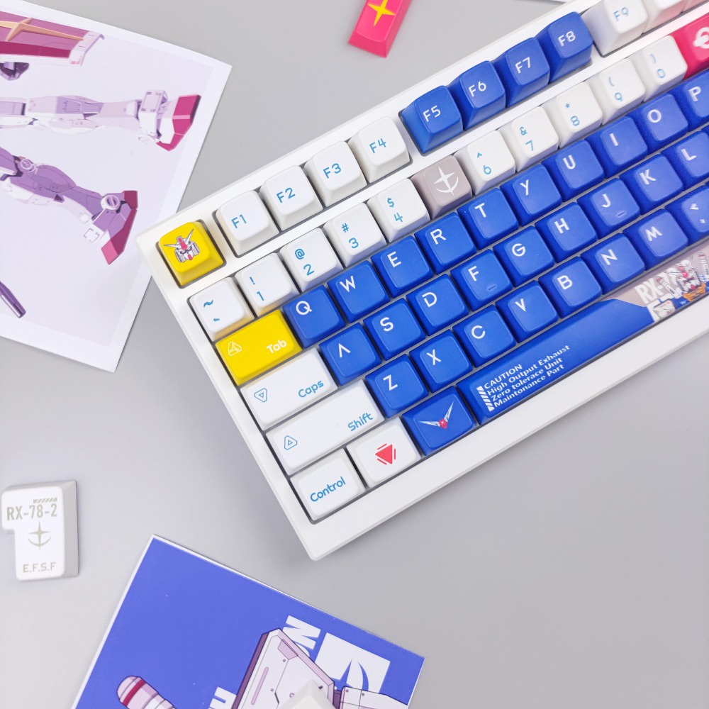 GUNDAM Keycaps SDA Profile Mobile Suit Anime PBT Dye Sub Bàn Phím Cơ Keycap